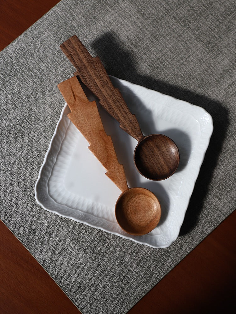 Cuillère en bois faite à la main en forme d'arbre Gohobi 004