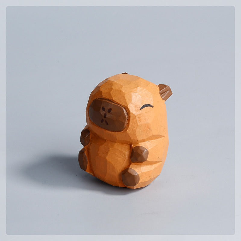 Ornement capybara en bois fait à la main Gohobi