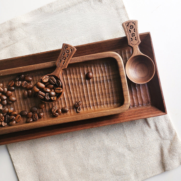 Cuillère doseuse à grains de café en noyer faite à la main Gohobi 005