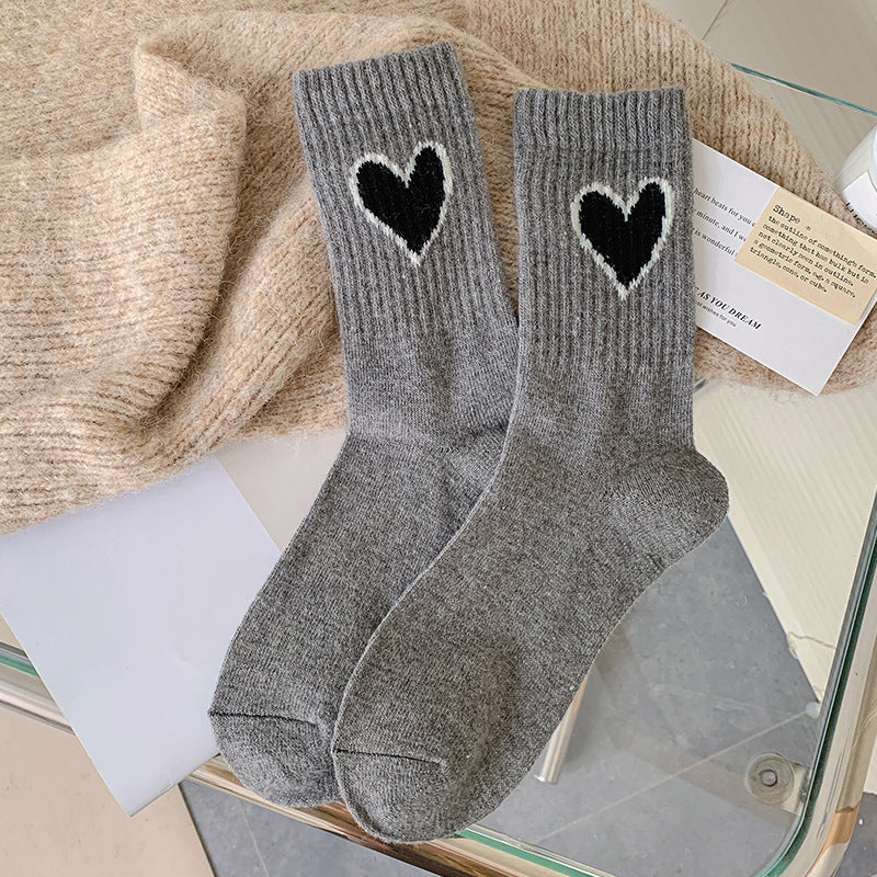 Chaussettes en laine Gohobi en forme de cœur