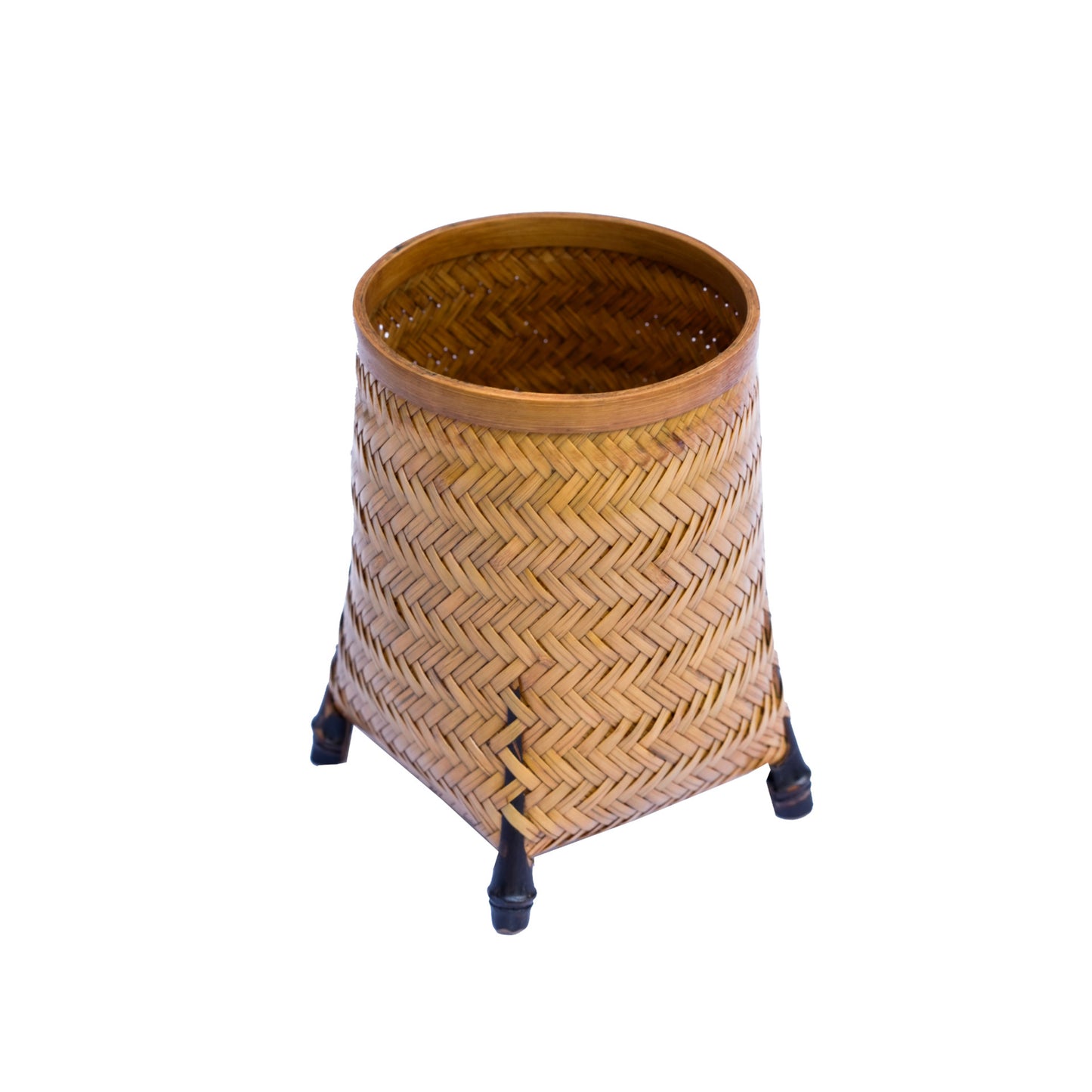 Gohobi Handmade Woven Lacquer Tea Tools Holder – Bamboo Retro Six Gentlemen Storage Tube