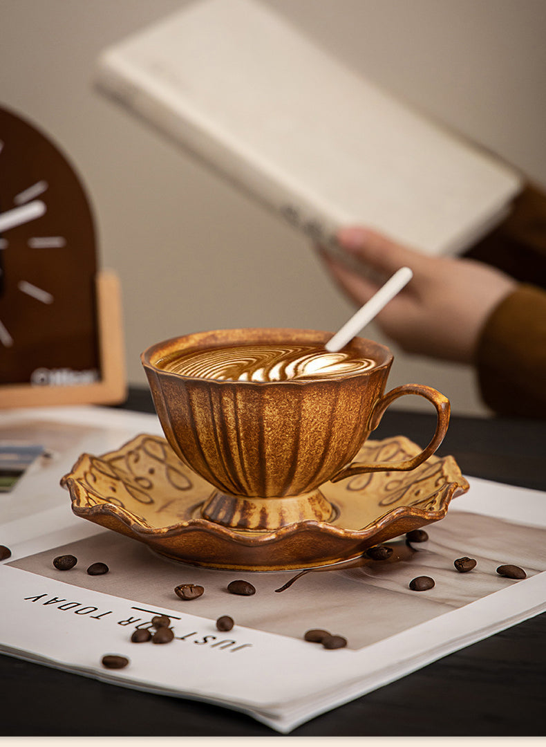 Gohobi Japanese Handmade Coffee Cup with Saucer 009