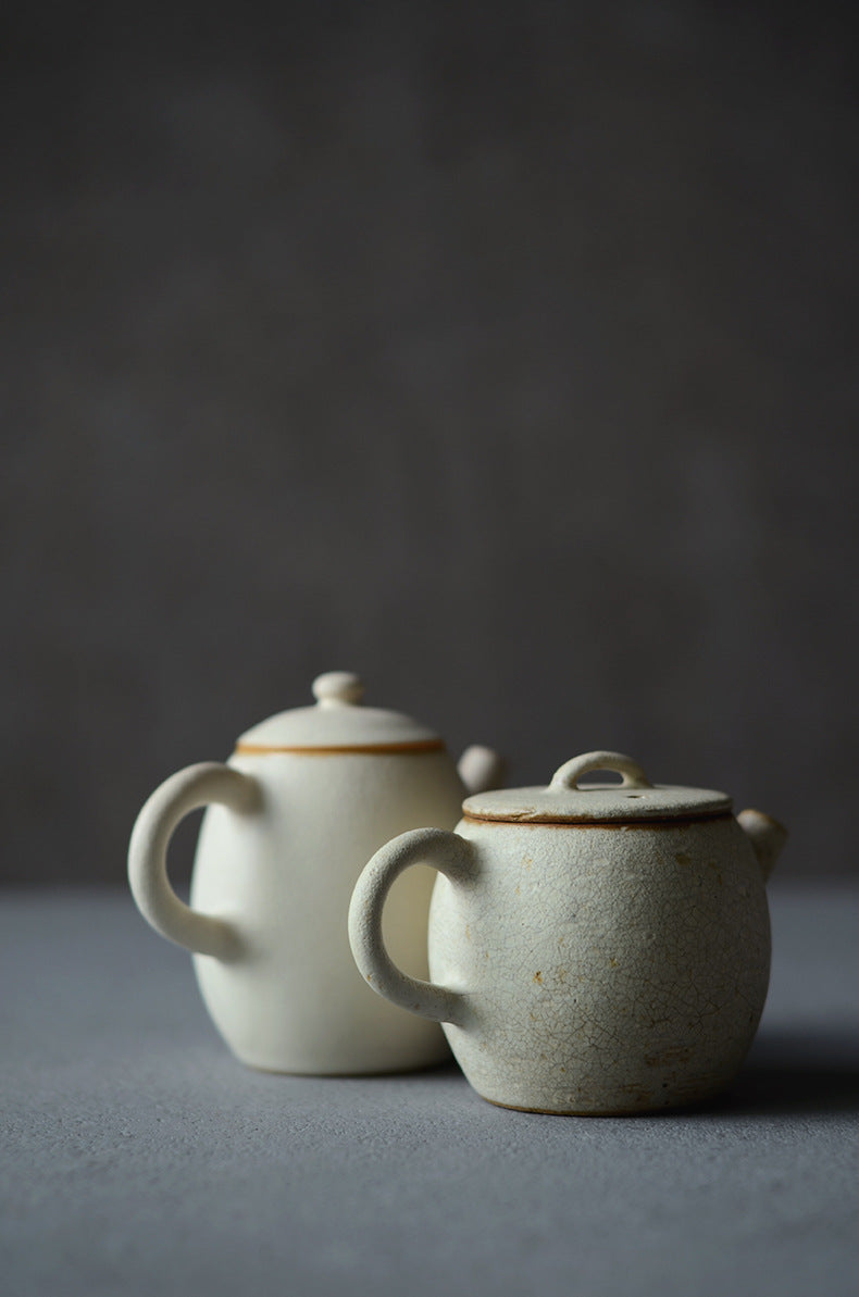 Gohobi Handmade Pulverised Kohiki White Teapots