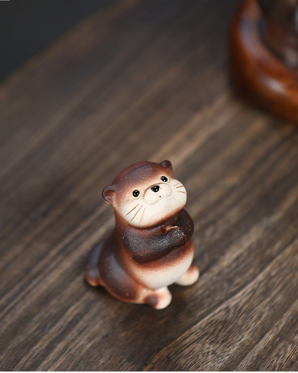 Ornement de loutre en argile de YiXing en céramique fait main Gohobi pour animaux de compagnie