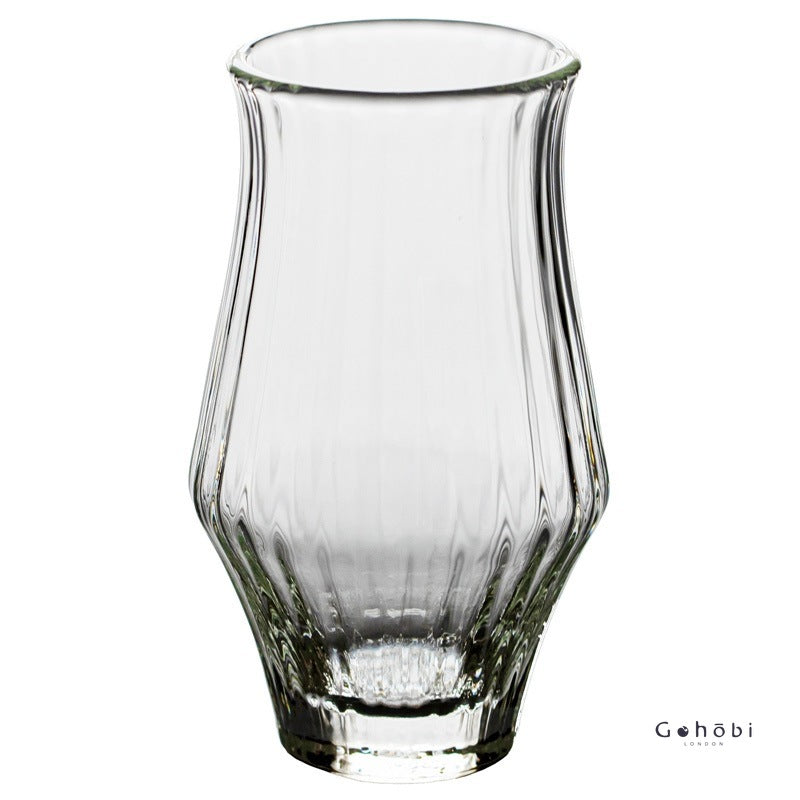 Gohobi Tasse à thé aromatique en verre rayé faite à la main