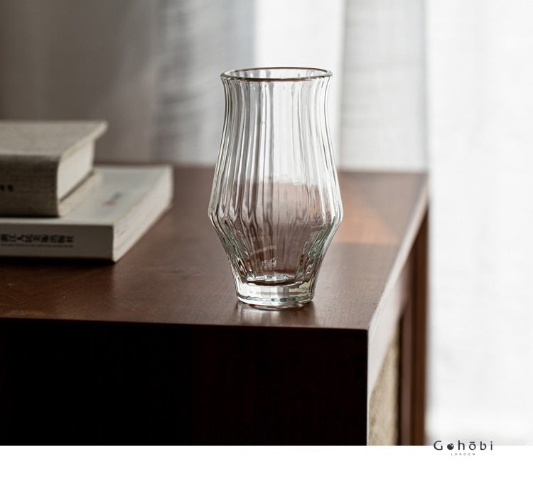 Gohobi Tasse à thé aromatique en verre rayé faite à la main