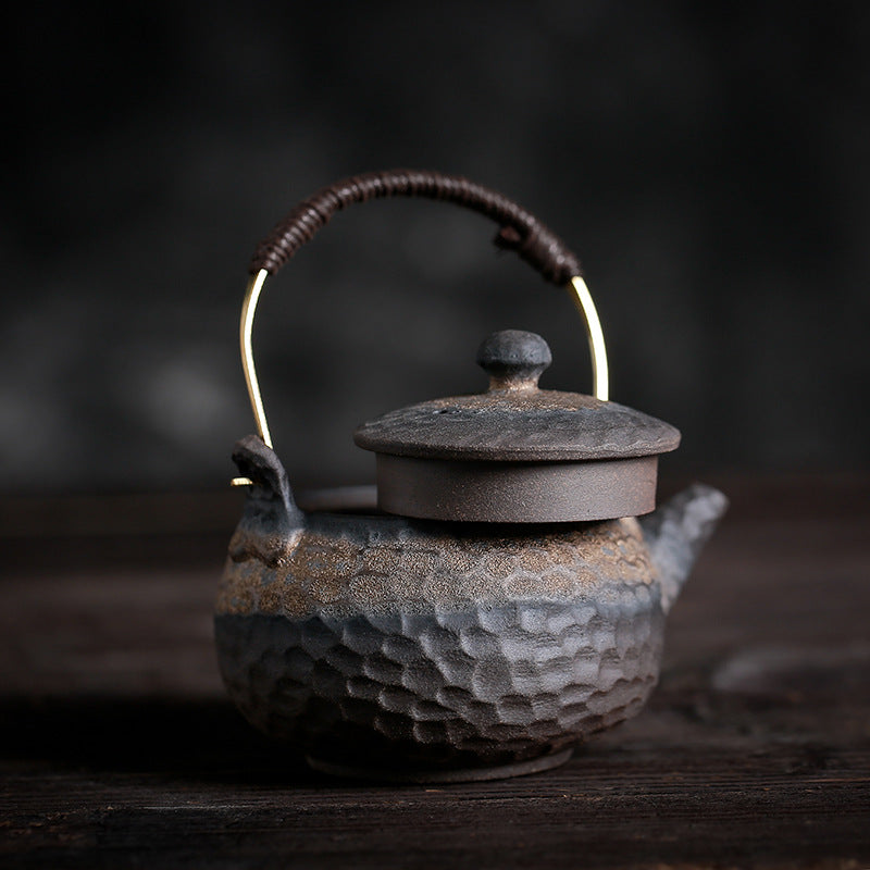 Gohobi Handmade Golden Black Large Teapot
