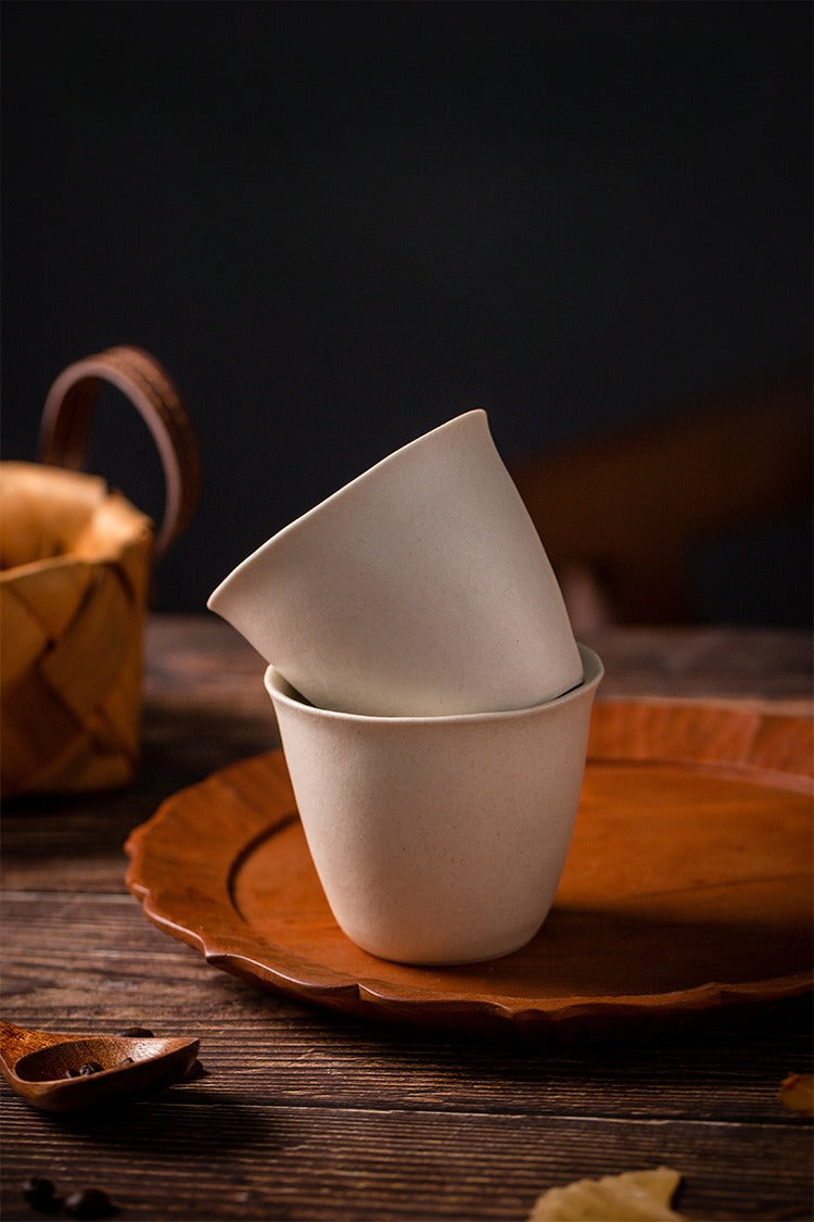 Gohobi Jingdezhen Handmade Matte White Ceramic Teacup