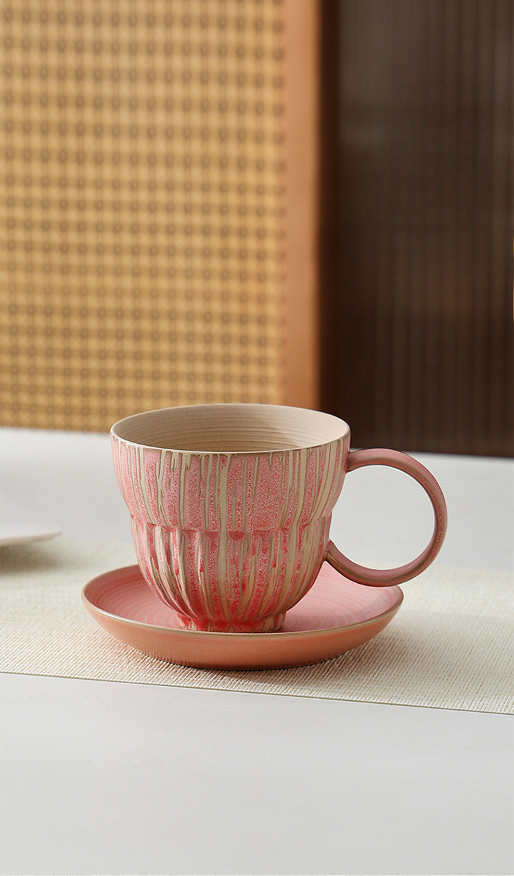 Gohobi Tasse à café japonaise faite à la main avec soucoupe 010