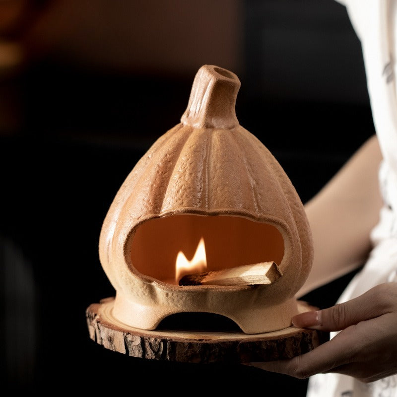 Gohobi Pumpkin Ceramic Aromatherapy Fireplace Burner