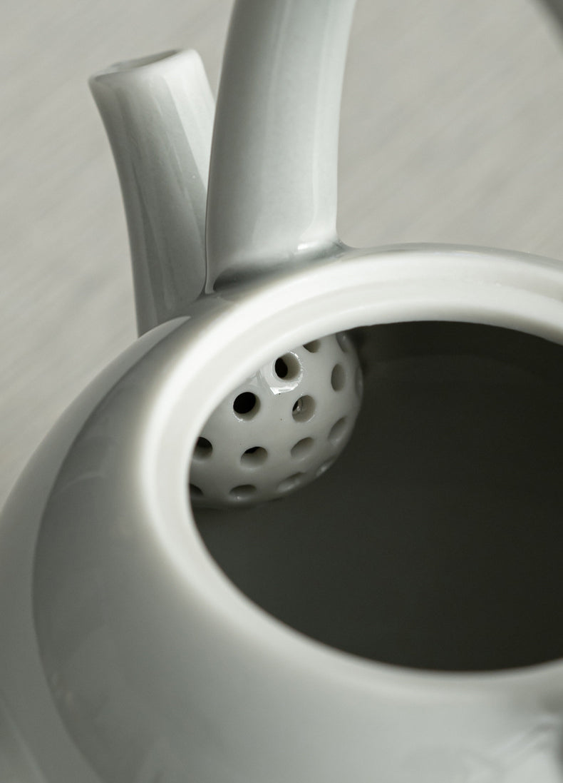 Théière japonaise Gohobi gris glacé et vert 004