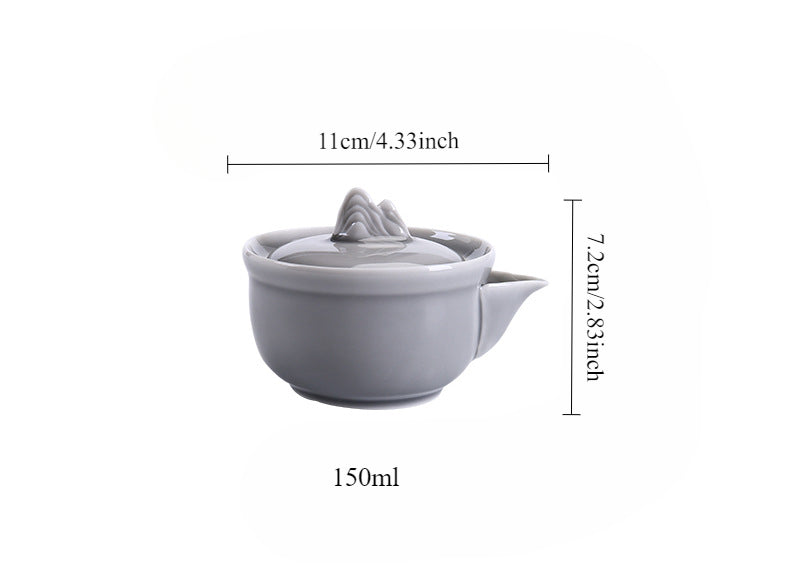 Gohobi Ice Gray Glaze Hand Teapot