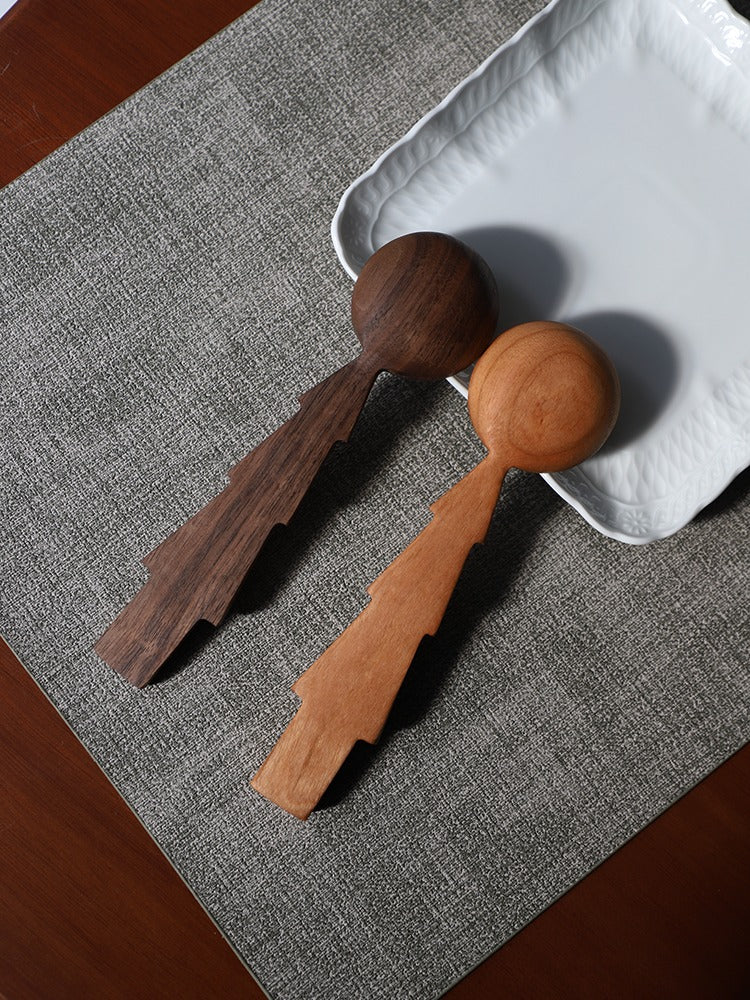 Cuillère en bois faite à la main en forme d'arbre Gohobi 004