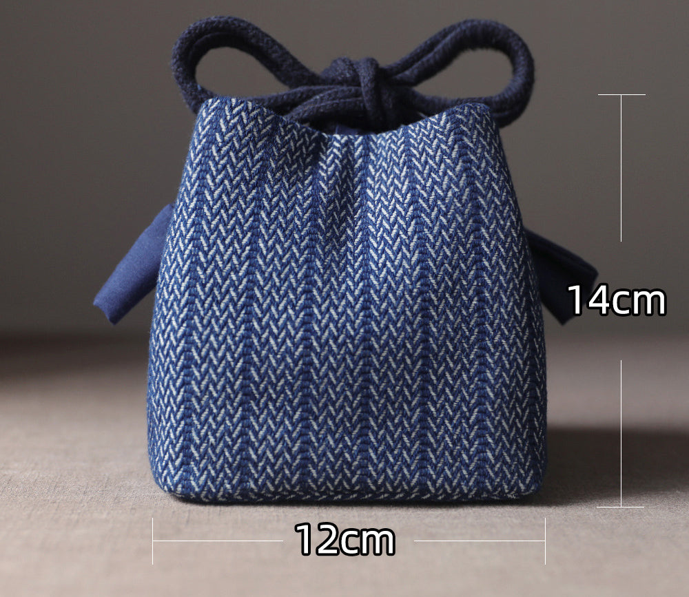Gohobi Denim Large Teaware Storage Travel Bag Shifuku