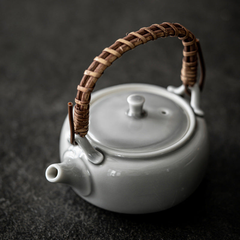 Théière japonaise Gohobi gris glacé et vert 006