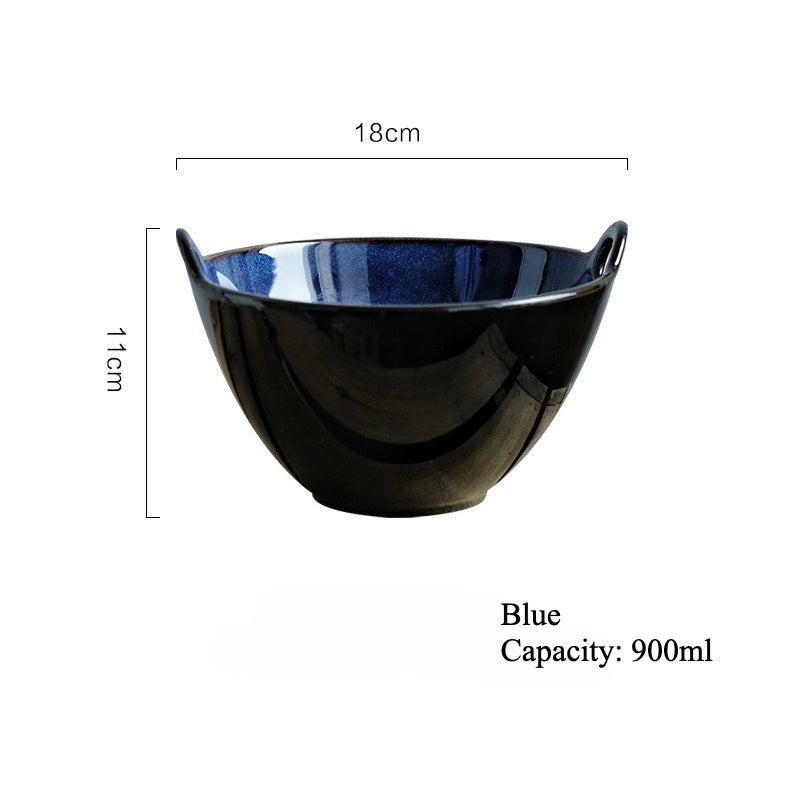 Gohobi Japanese Ceramic Double-Handled Bowl