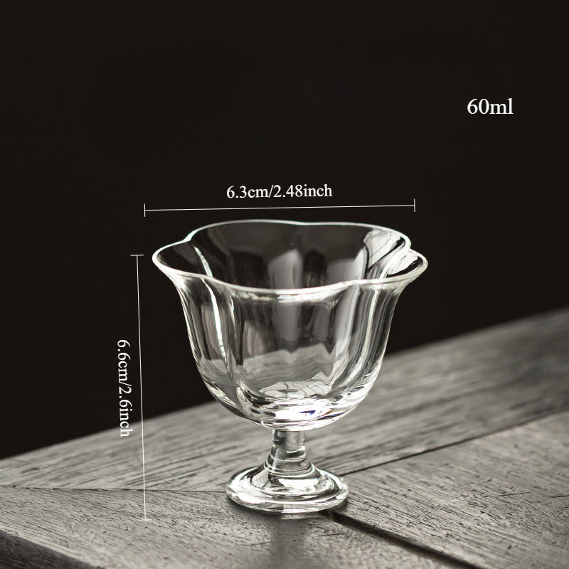 Gohobi High Borosilicate Glass Tall Footed Tea Cup – Transparent Heat-Resistant Master Cup for Gongfu Tea, Chinese Teaware for Home Use