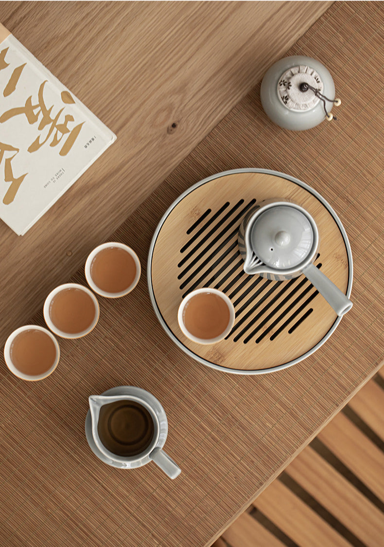 Gohobi Japanese Style Ice Grey and Green Tea Set 001