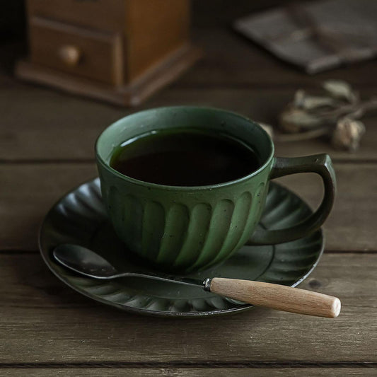 Gohobi Handmade Japanese Stoneware Afternoon tea Coffee Cup and Saucer Set