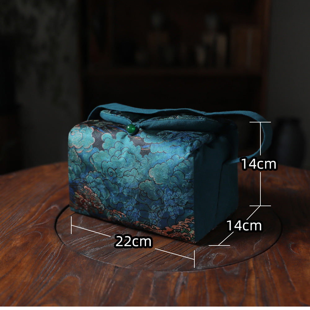 Grand sac de voyage pour le rangement des théières à motif de nuages de Gohobi