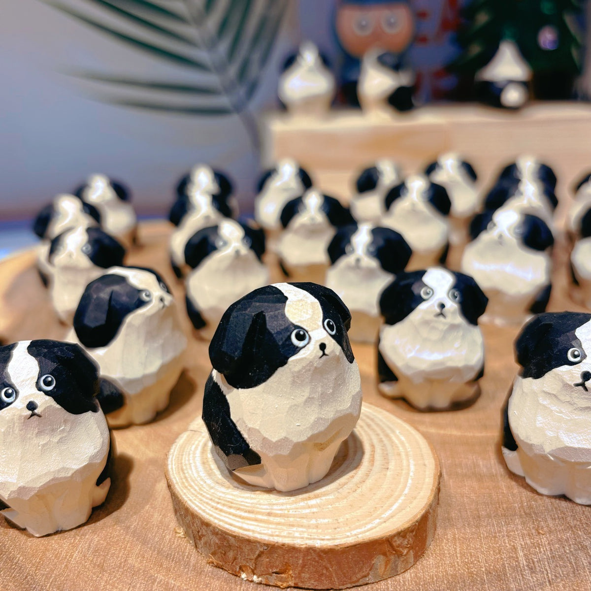 Décoration de chien Border Collie en bois fabriquée à la main par Gohobi