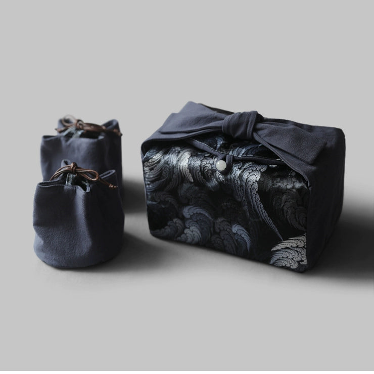Gohobi Large Colourful Silk Teaware Storage Travel Bag Shifuku