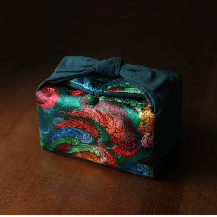 Gohobi Large Colourful Silk Teaware Storage Travel Bag Shifuku