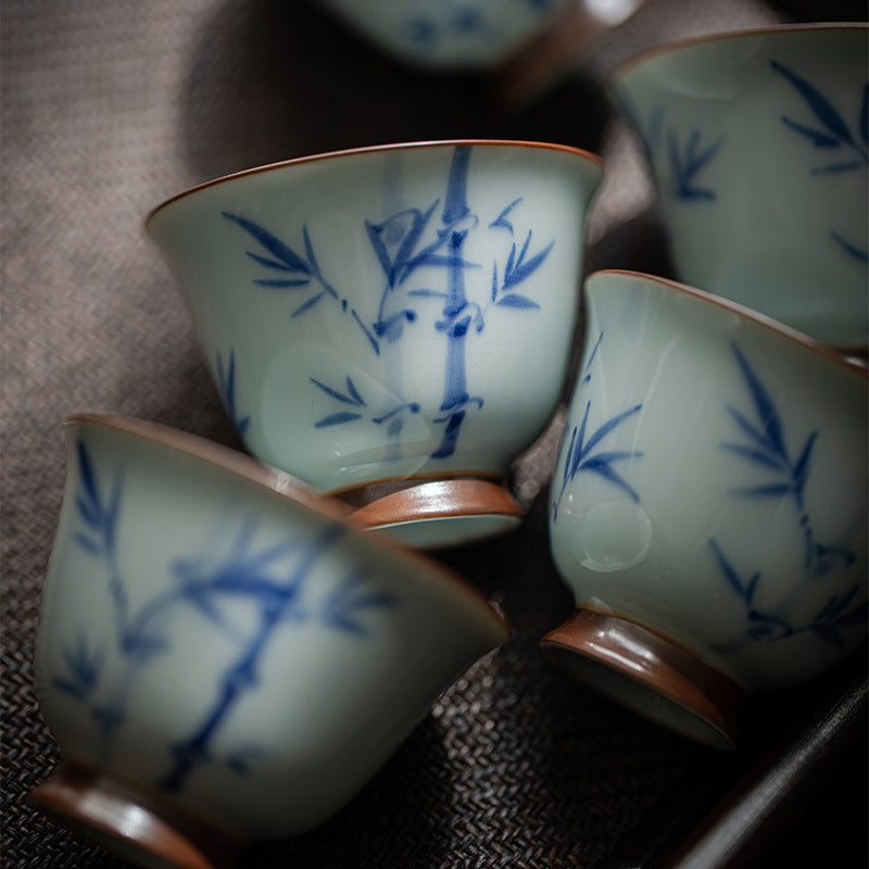 Gohobi Hand-Painted Bamboo Vintage-Style Tea cup