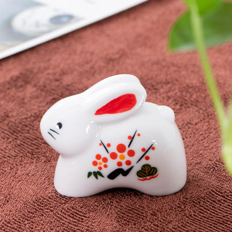 Gohobi Handmade Ceramic White Rabbit Ornament