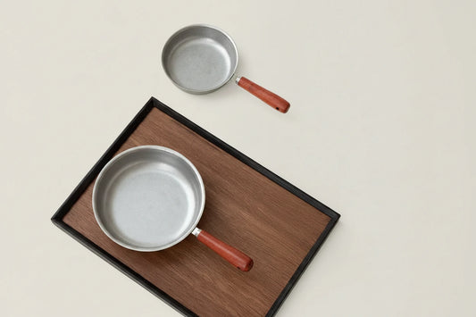 Gohobi Retro Stainless Steel Mini Frying Pan with Wooden Handle