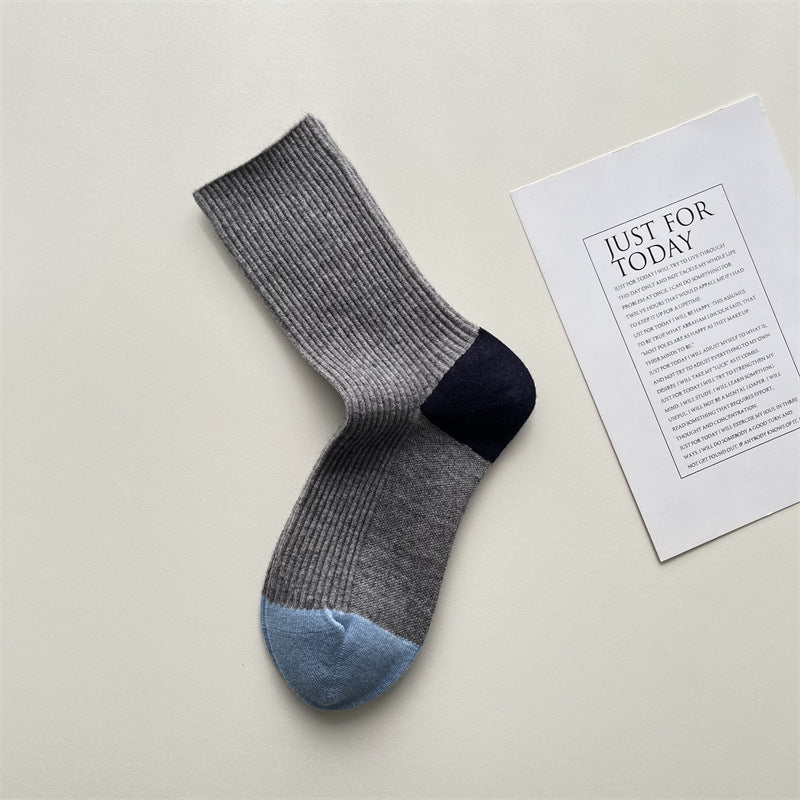 Gohobi Winter Ribbed Colorblock Women Socks
