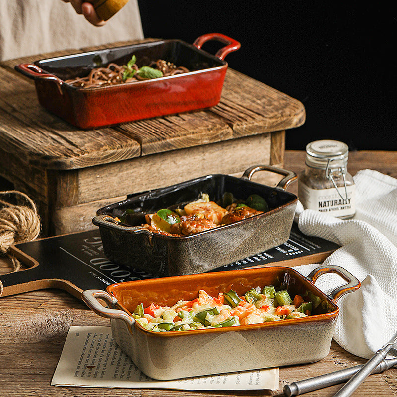 Gohobi Double-Handle Ceramic Baking Dish