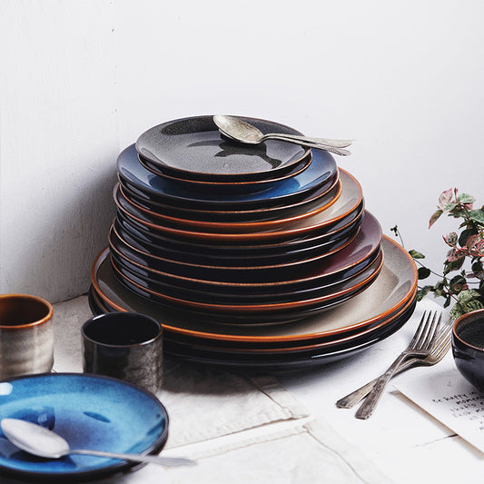Gohobi Kiln-Change Ceramic Flat Dining Plate