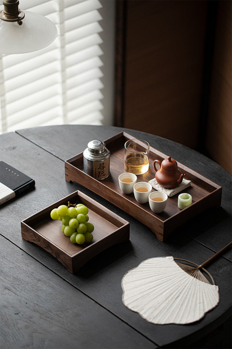 Plateau de service en noyer Wabi-Sabi de style japonais Gohobi 010