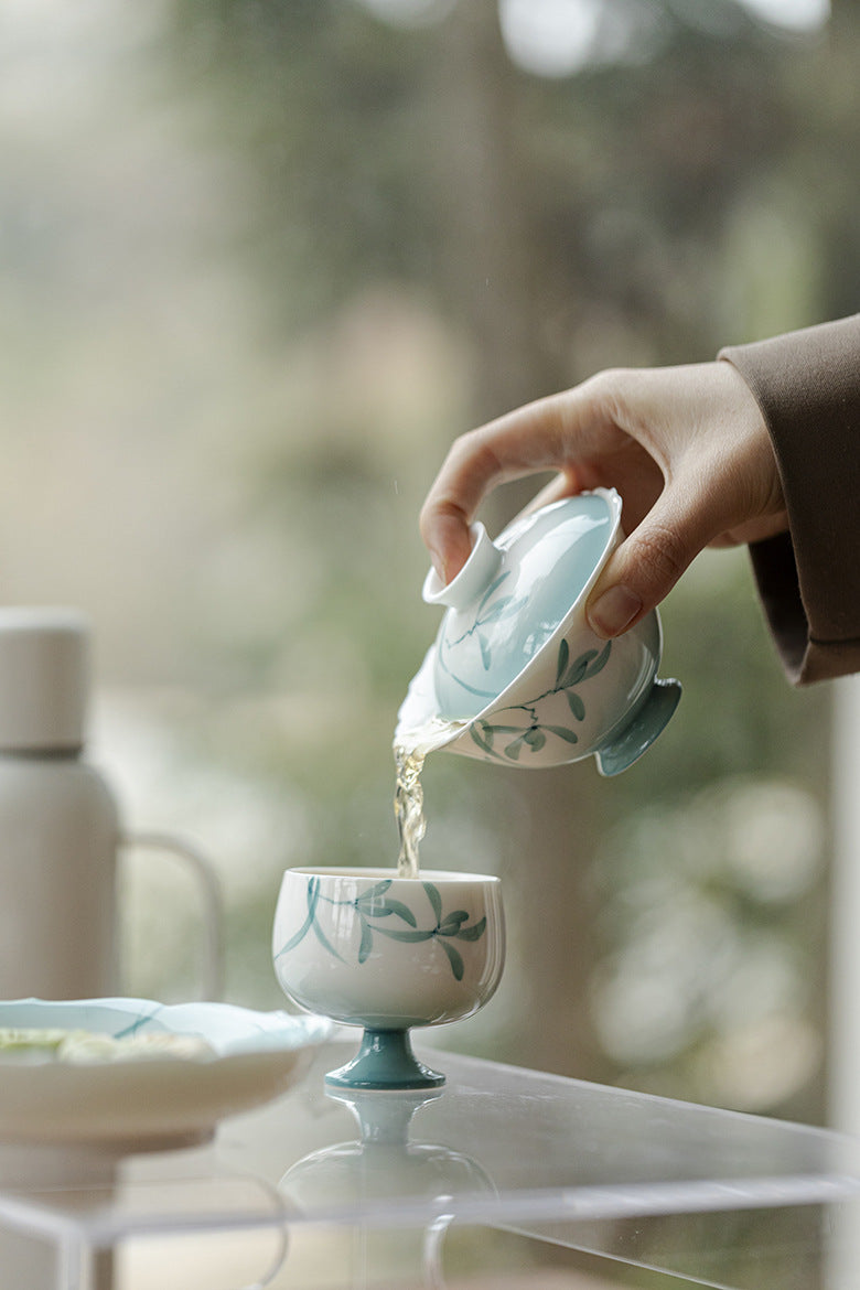 Gohobi Hand-Painted Gradient Orchid Gaiwan