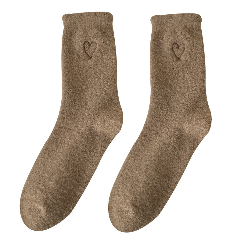 Chaussettes chaudes en velours avec cœur Gohobi