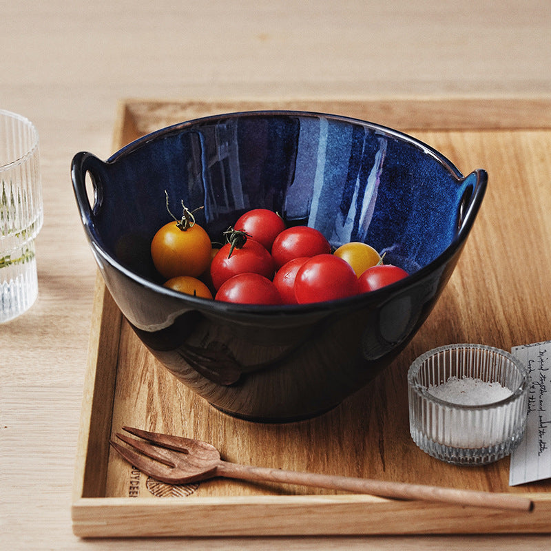 Gohobi Japanese Ceramic Double-Handled Bowl