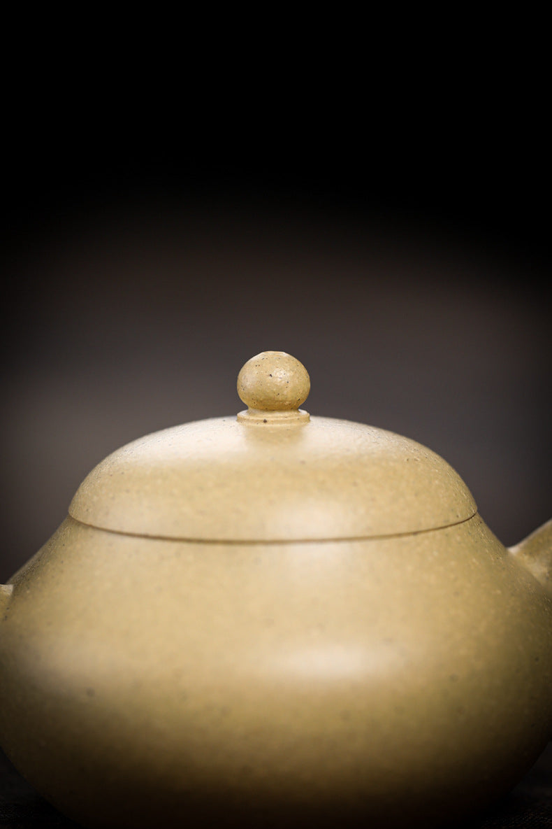 Gohobi Handmade Yixing Green Zisha Clay Junde Teapot – 110ml “Ben Lü” Clay Gongfu Teapot with Inner Push Hole, Thin-Walled Design for Chaozhou Brewing