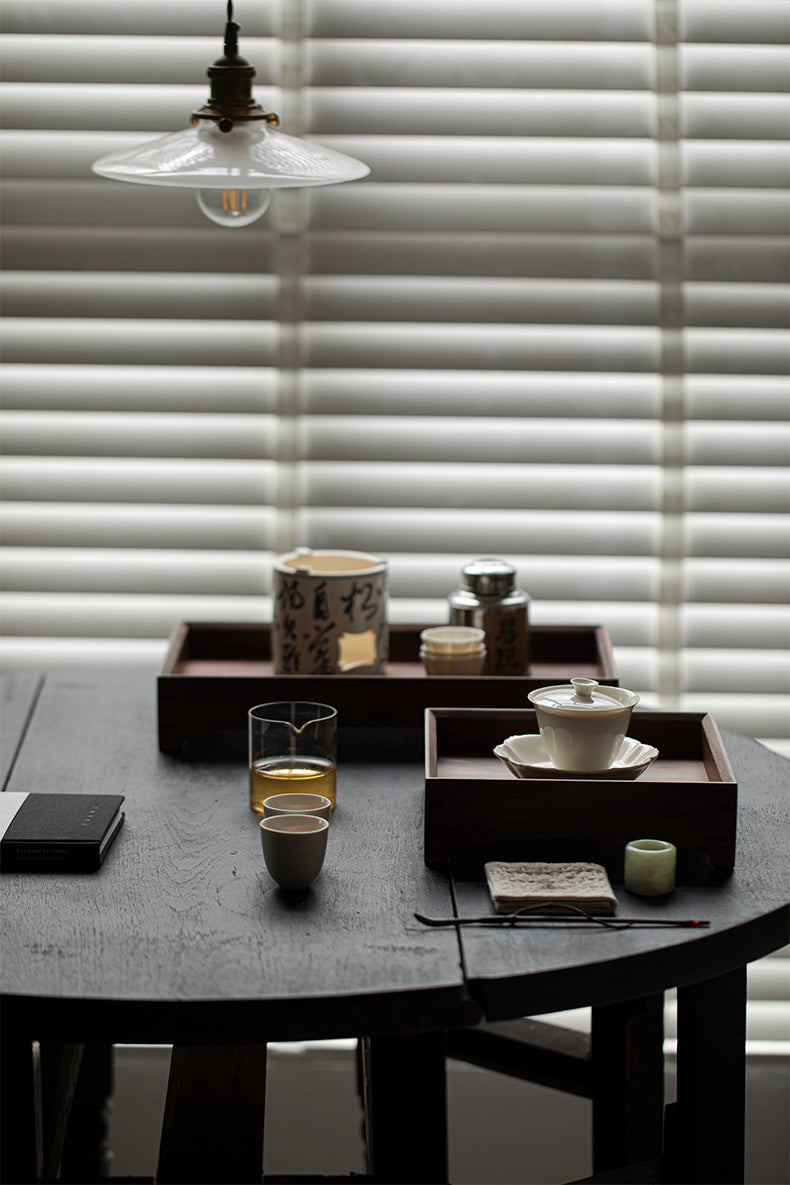 Plateau de service en noyer Wabi-Sabi de style japonais Gohobi 010