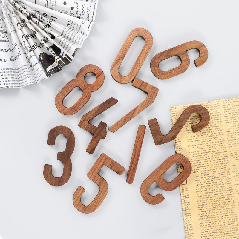Gohobi Walnut Wood Number Wall Decor