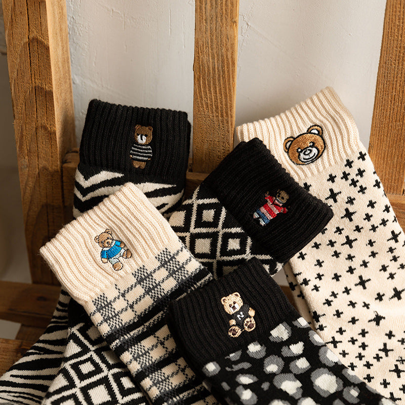 Chaussettes à motif animalier Gohobi Black Bear
