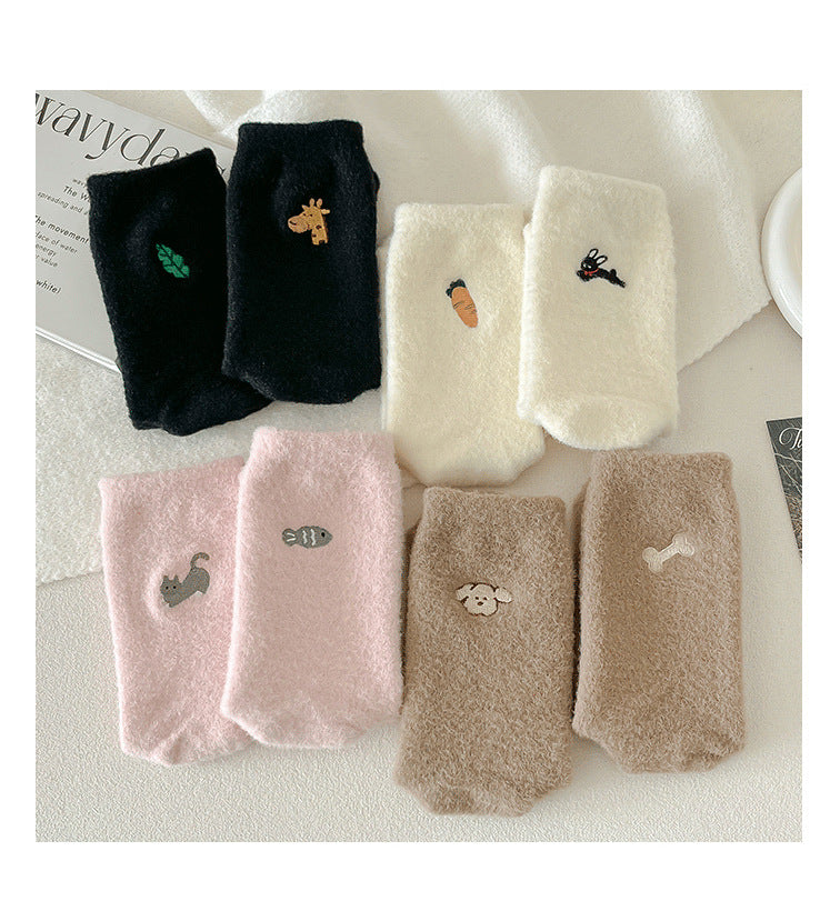 Chaussettes en velours à motif dessin animé japonais Gohobi
