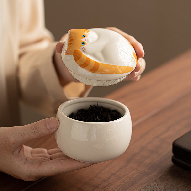 Gohobi Cat Ceramic Tea Canister