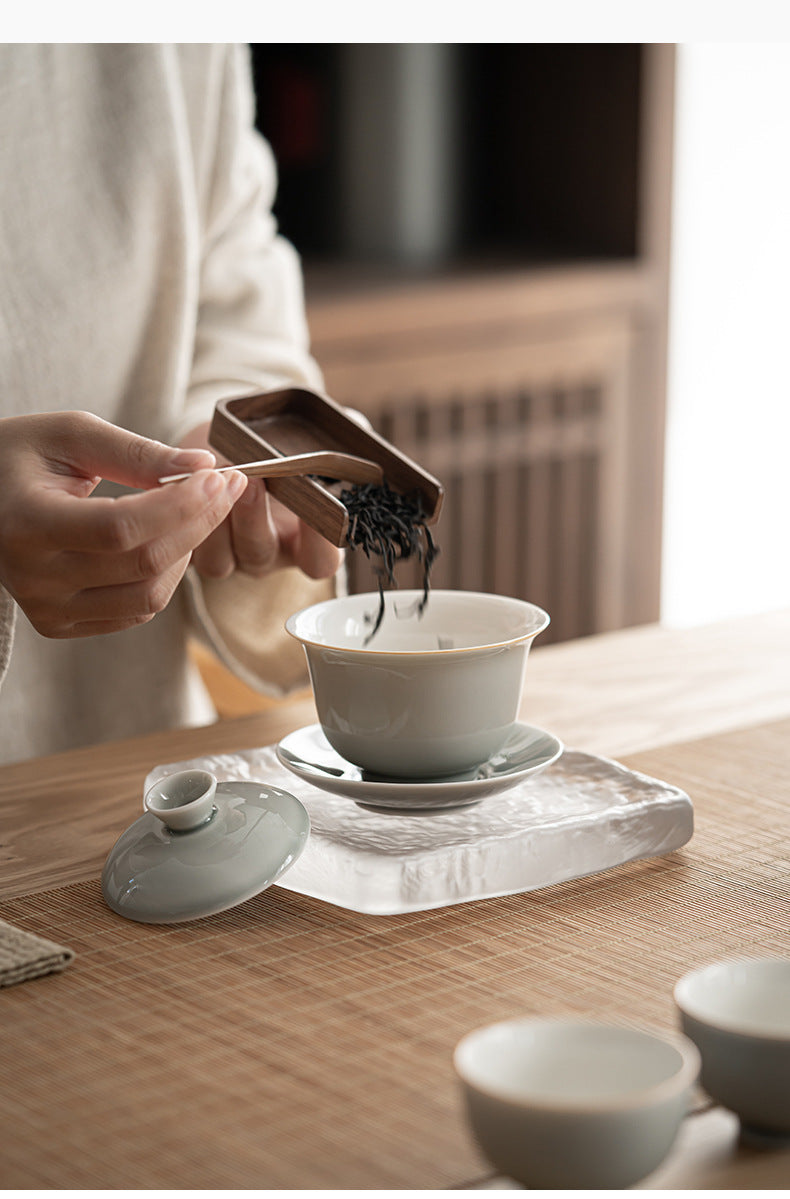 Gohobi Japanese-style Ice Ash Soot Glaze Sancai Gaiwan