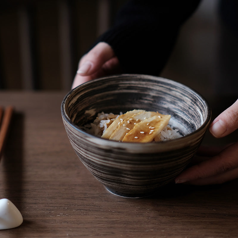 Bol à riz en céramique rétro importé du Japon, bol à chapeau Minoya Shino, vaisselle de ménage japonaise