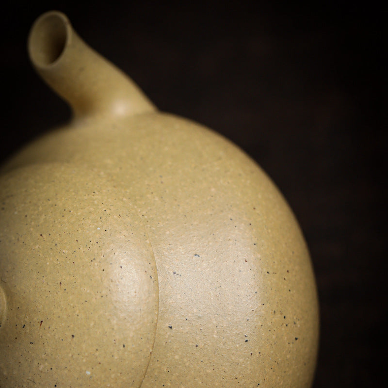 Gohobi Handmade Yixing Green Zisha Clay Junde Teapot – 110ml “Ben Lü” Clay Gongfu Teapot with Inner Push Hole, Thin-Walled Design for Chaozhou Brewing