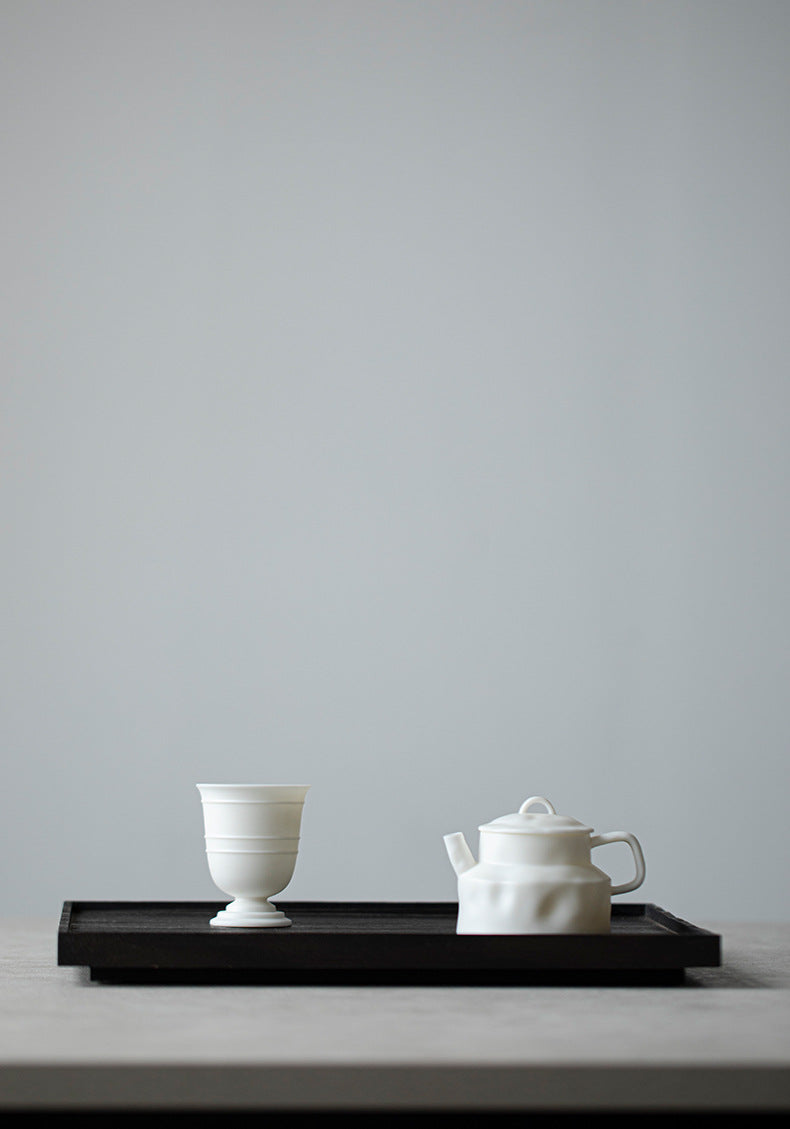 Plateau rectangulaire en bois noir de style japonais Gohobi Wabi-Sabi 005