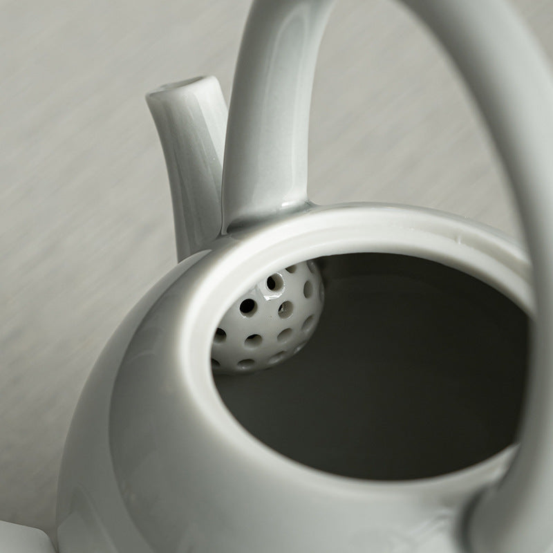 Théière japonaise Gohobi gris glacé et vert 004