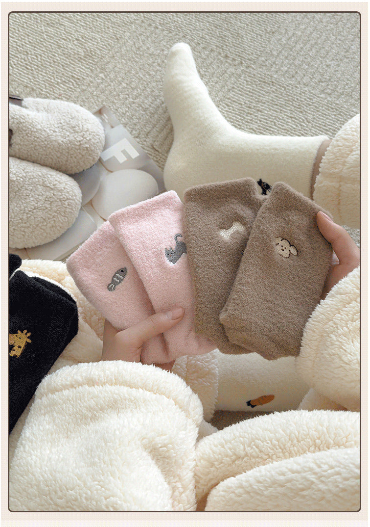 Chaussettes en velours à motif dessin animé japonais Gohobi