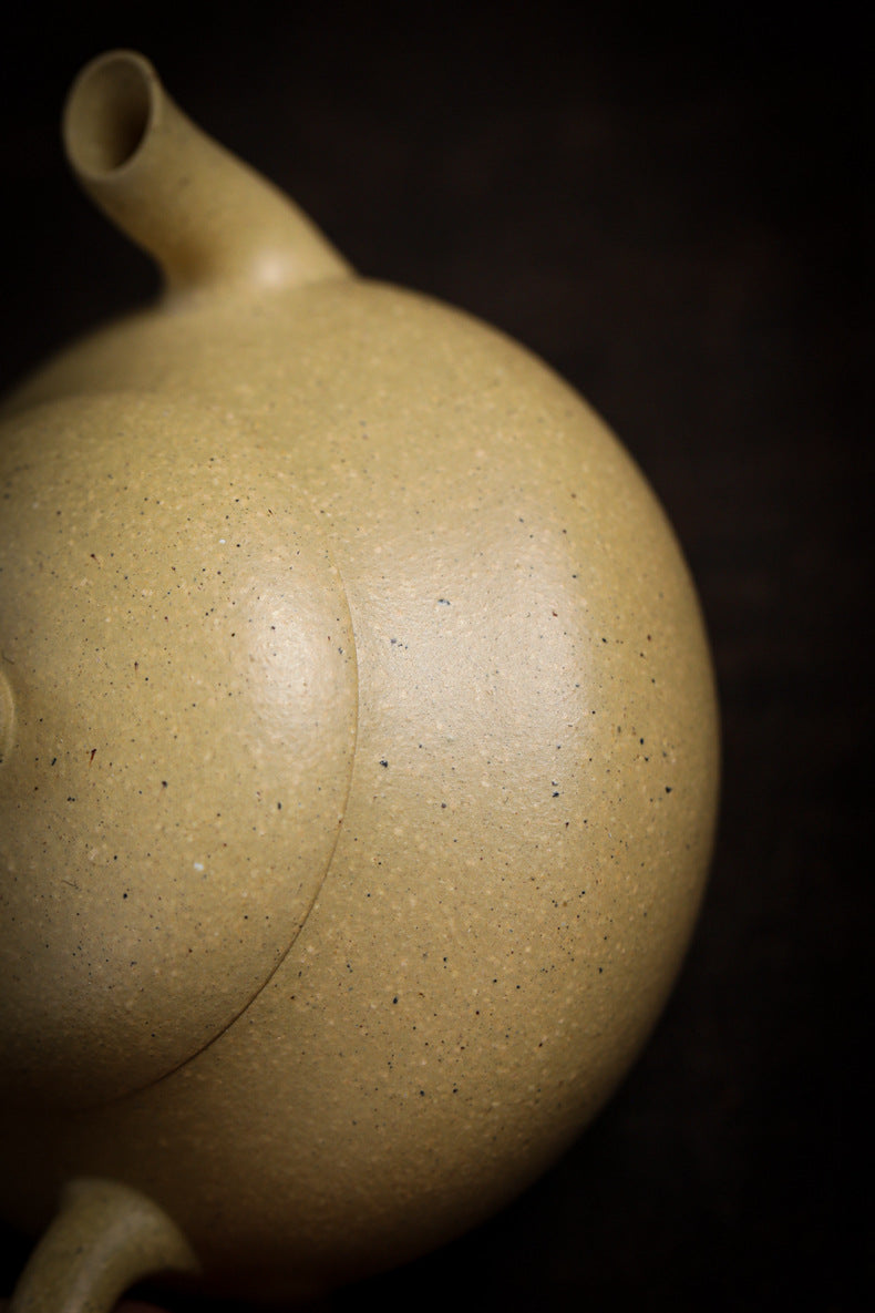 Gohobi Handmade Yixing Green Zisha Clay Junde Teapot – 110ml “Ben Lü” Clay Gongfu Teapot with Inner Push Hole, Thin-Walled Design for Chaozhou Brewing